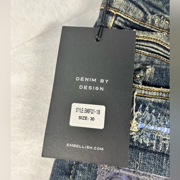 Embellish NYC Silas Rip & Repair Patchwork Distressed Skinny Denim•Men’s Size 30 - Picture 3 of 13